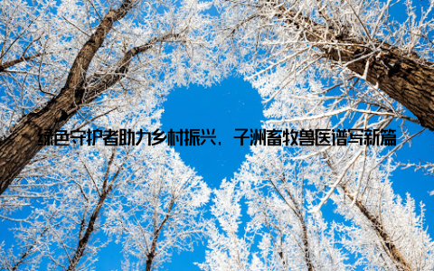 绿色守护者助力乡村振兴, 子洲畜牧兽医谱写新篇章在广袤的乡村大地, 有这样一群人, 他们默默无闻, 却肩负着守护绿色家园的重任